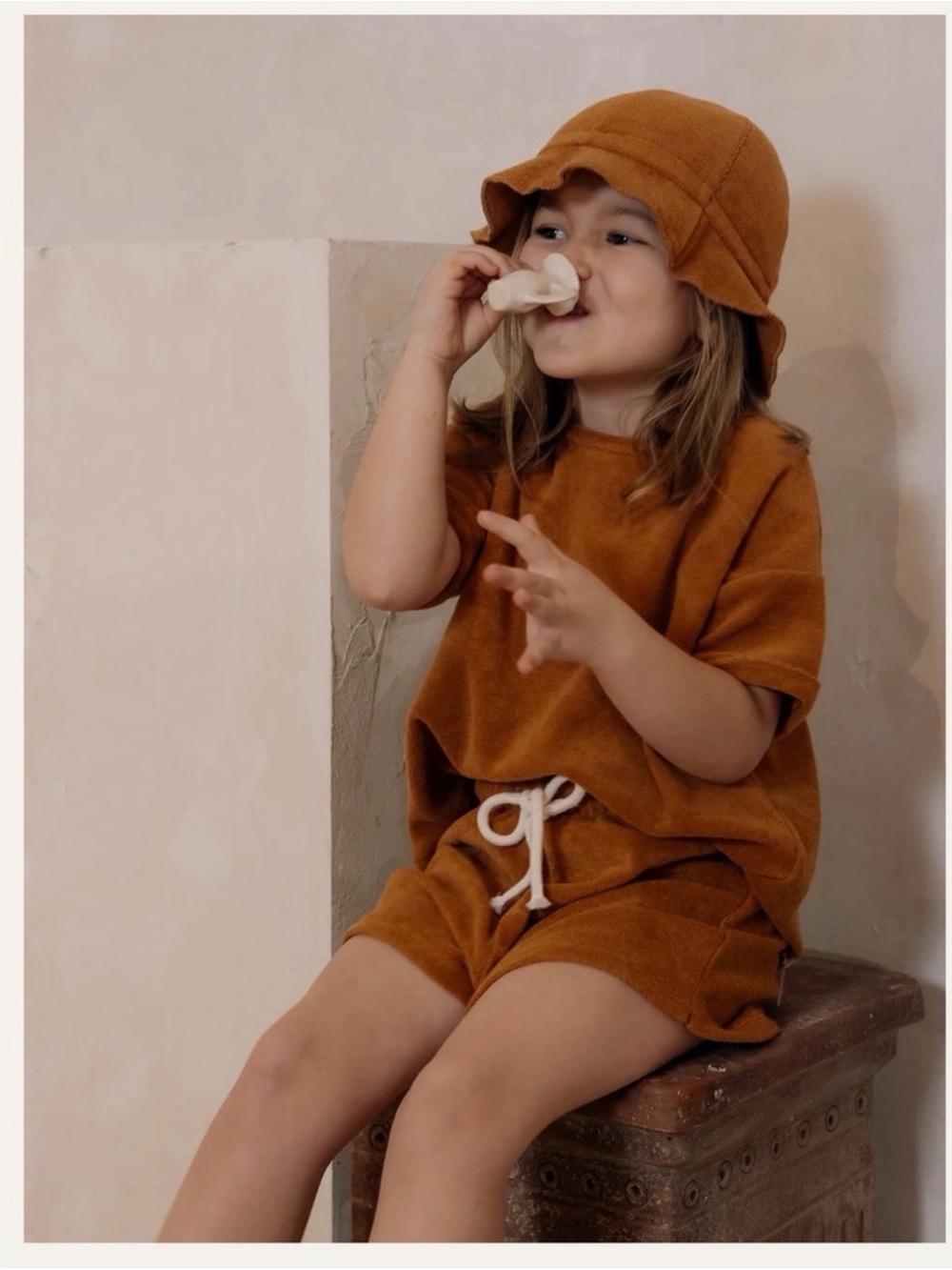 Organic Zoo Earth Kids Two-Piece Terry Set (boxy t-shirt  + rope shorts) 2-3y